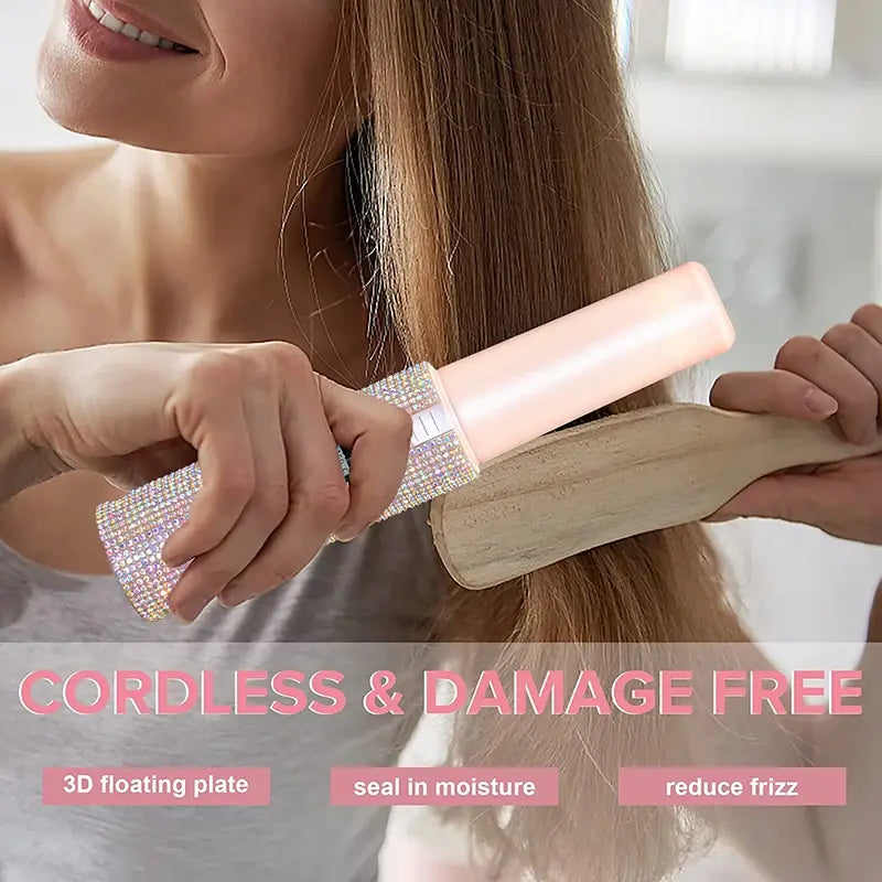 GlamGlam 2-IN-1 Electric Hair Straightener and Curler
