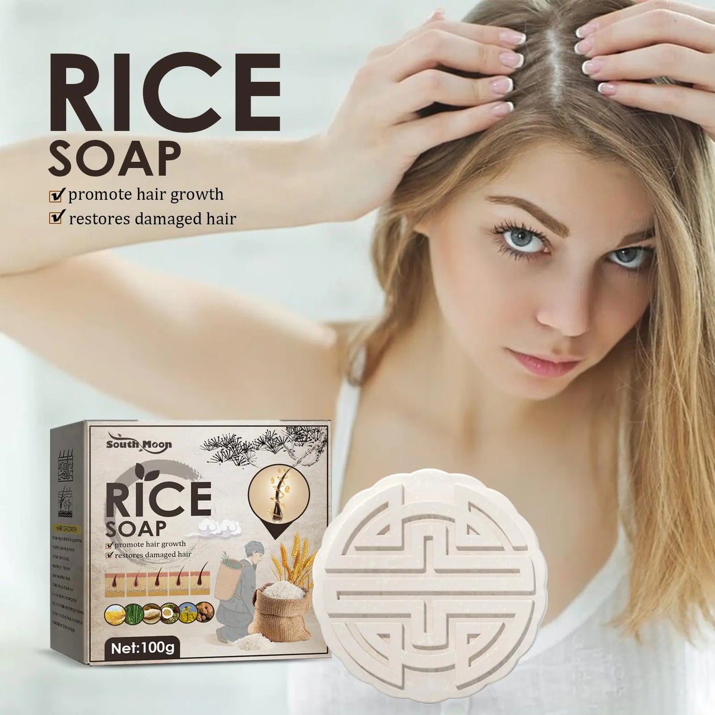 South Moon - Rice Water Shampoo Bar