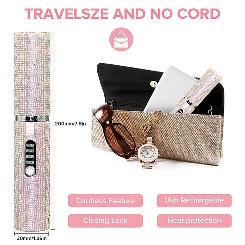 GlamGlam 2-IN-1 Electric Hair Straightener and Curler